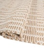 Soft Trellis Rug 5X8 ft| Tan & White Carpet Dhurrie