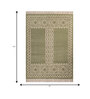 Soft Tribal Geometric Rug 4X5'6 ft| Treetop & White Carpet Dhurrie