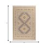 Soft Tribal Geometric Rug 5'6X7'6 ft| Wisteria & White Carpet Dhurrie