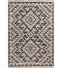 Soft Tribal Geometric Rug 5X8 ft| Wisteria & White Carpet Dhurrie