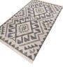 Soft Tribal Geometric Rug 5X8 ft| Wisteria & White Carpet Dhurrie