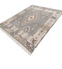 Soft Tribal Geometric Rug 8X10 ft| White & Beige Carpet Dhurrie