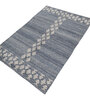 Soft Tribal Rug 4X6 ft| Dark Night Blue & White Carpet Dhurrie