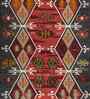 Soft Tribal Rug 5X7'6 ft| Ribbon Red & Treetop Carpet Dhurrie