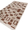 Soft Tribal Rug 5X8 ft| Beige & Leather Brown Carpet Dhurrie