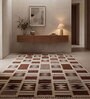 Soft Tribal Rug 5X8 ft| Beige & Leather Brown Carpet Dhurrie
