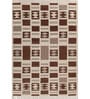Soft Tribal Rug 5X8 ft| Beige & Leather Brown Carpet Dhurrie