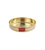 Brass Puja Pooja Aarti Golden Thali 12.5 cm, Golden