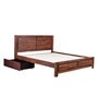 Aston Solid Wood Queen Size Bed With Drawer Storage In Honey Walnut Finish