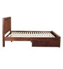Aston Solid Wood Queen Size Bed With Drawer Storage In Honey Walnut Finish