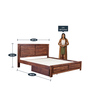 Aston Solid Wood Queen Size Bed With Drawer Storage In Honey Walnut Finish