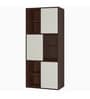 Astra Bookshelf-cum-File Cabinet in Ivory & Walnut Finish