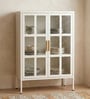 Astra Metal Crockery Unit with Glass Panel Doors Adjustable Shelving and Powder-Coated Metal Frame