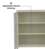 Astra Metal Crockery Unit with Glass Panel Doors Adjustable Shelving and Powder-Coated Metal Frame
