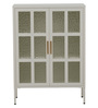 Astra Metal Crockery Unit with Glass Panel Doors Adjustable Shelving and Powder-Coated Metal Frame