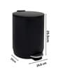 Black Metal Astra Trash Bin 5 Ltr