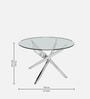 Astral Glass Top 4 Seater Dining Table in Chrome Colour