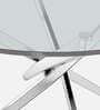 Astral Glass Top 4 Seater Dining Table in Chrome Colour