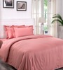 Pink Solid 200 TC Cotton 1 Double King Size Bedsheet with 2 Pillow Covers