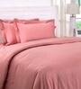 Pink Solid 200 TC Cotton 1 Double King Size Bedsheet with 2 Pillow Covers