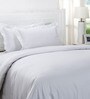 White Geometric 200 TC Cotton 1 Double King Size Bedsheet with 2 Pillow Covers