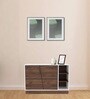 Astrid Shoe Cabinet In Columbian Walnut & Frosty White Colour