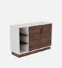 Astrid Shoe Cabinet In Columbian Walnut & Frosty White Colour