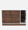 Astrid Shoe Cabinet In Columbian Walnut & Frosty White Colour