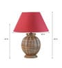 Astros Maroon Shade Table Lamp With Cotton Base
