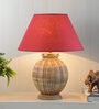 Astros Maroon Shade Table Lamp With Cotton Base