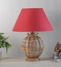 Astros Maroon Shade Table Lamp With Cotton Base