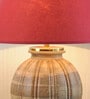 Astros Maroon Shade Table Lamp With Cotton Base