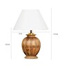 Greno White Cotton Shade Night Lamp With Wood Base