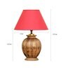 Ventus Maroon Cotton Shade Night Lamp With Wood Base