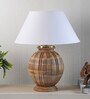 Astros White Shade Table Lamp With Cotton Base