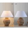 Astros White Shade Table Lamp With Cotton Base