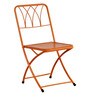 Asya Metal Outdoor Table Set with 2 Chairs in Orange Colour