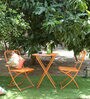 Asya Metal Outdoor Table Set with 2 Chairs in Orange Colour