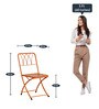 Asya Metal Outdoor Table Set with 2 Chairs in Orange Colour