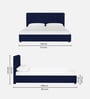 Asyra Velvet Upholstered King Size Bed in Imperial Blue Colour with Box Storage