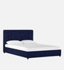 Asyra Velvet Upholstered King Size Bed in Imperial Blue Colour with Box Storage