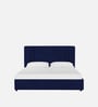 Asyra Velvet Upholstered Queen Size Bed in Imperial Blue Colour with Box Storage