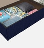 Asyra Velvet Upholstered Queen Size Bed in Imperial Blue Colour with Box Storage