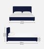 Asyra Velvet Upholstered Queen Size Bed in Imperial Blue Colour with Box Storage