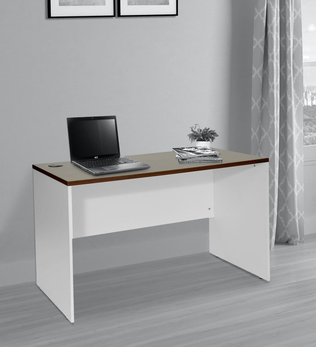 plain white study table