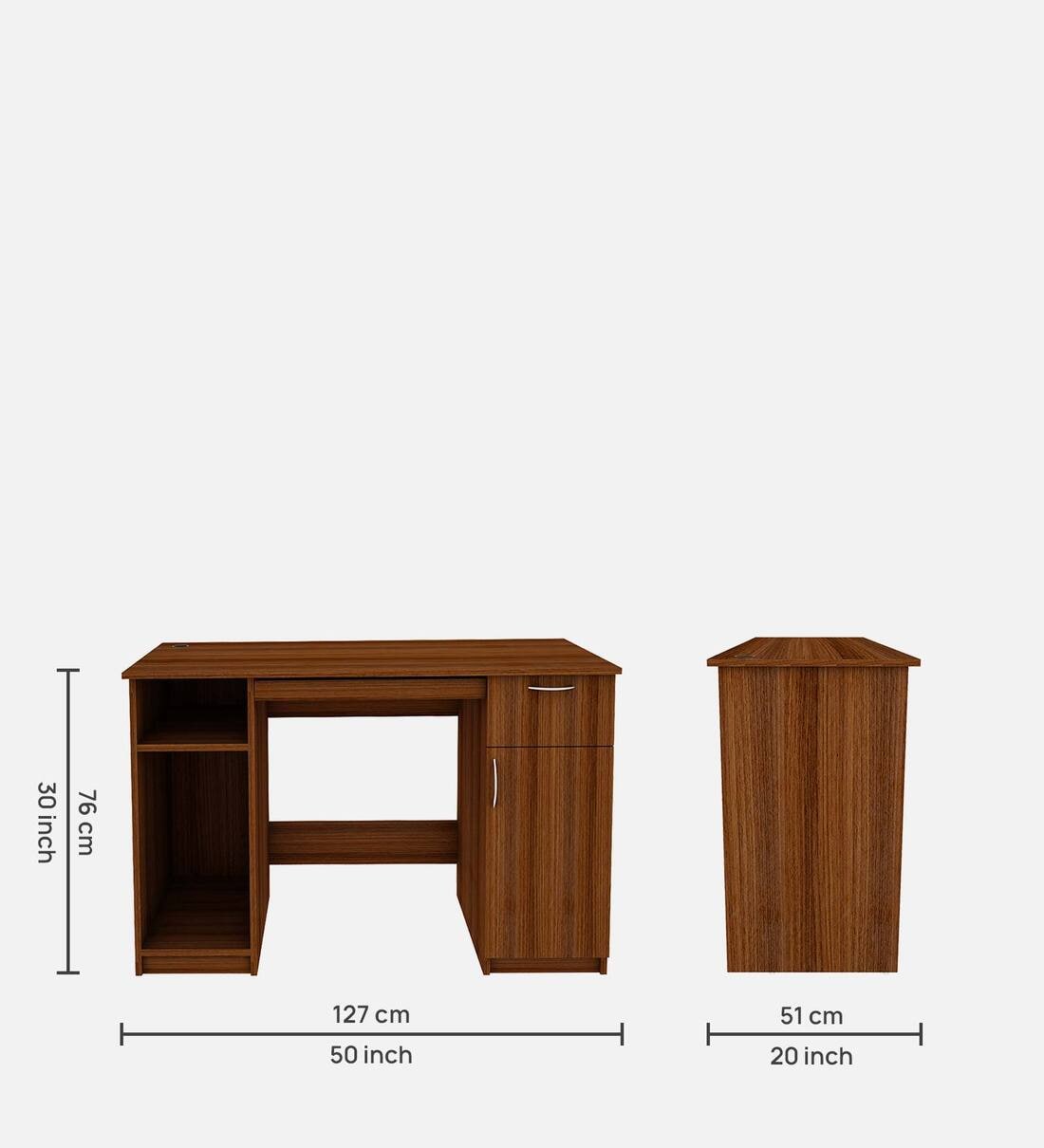 Buy Athos Computer Table in Walnut Finish at 38% OFF by Woodbuzz