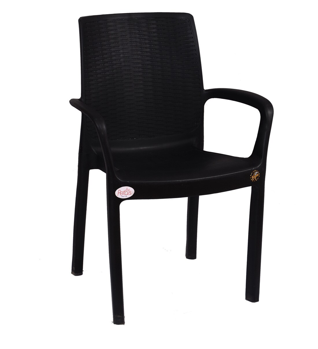 Buy Atlantis Chair (Set of 4) in Black Colour by Petals Furniture