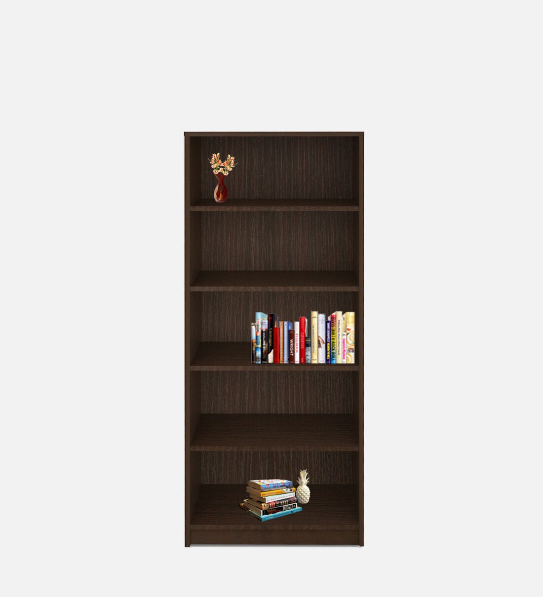 Buy Atlas Book Shelf in African oak Finish Online Modern Book Shelves
