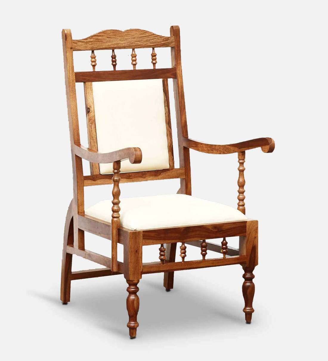 Buy Atmos Solid Wood Armchair In Rustic Teak Finish By Amberville