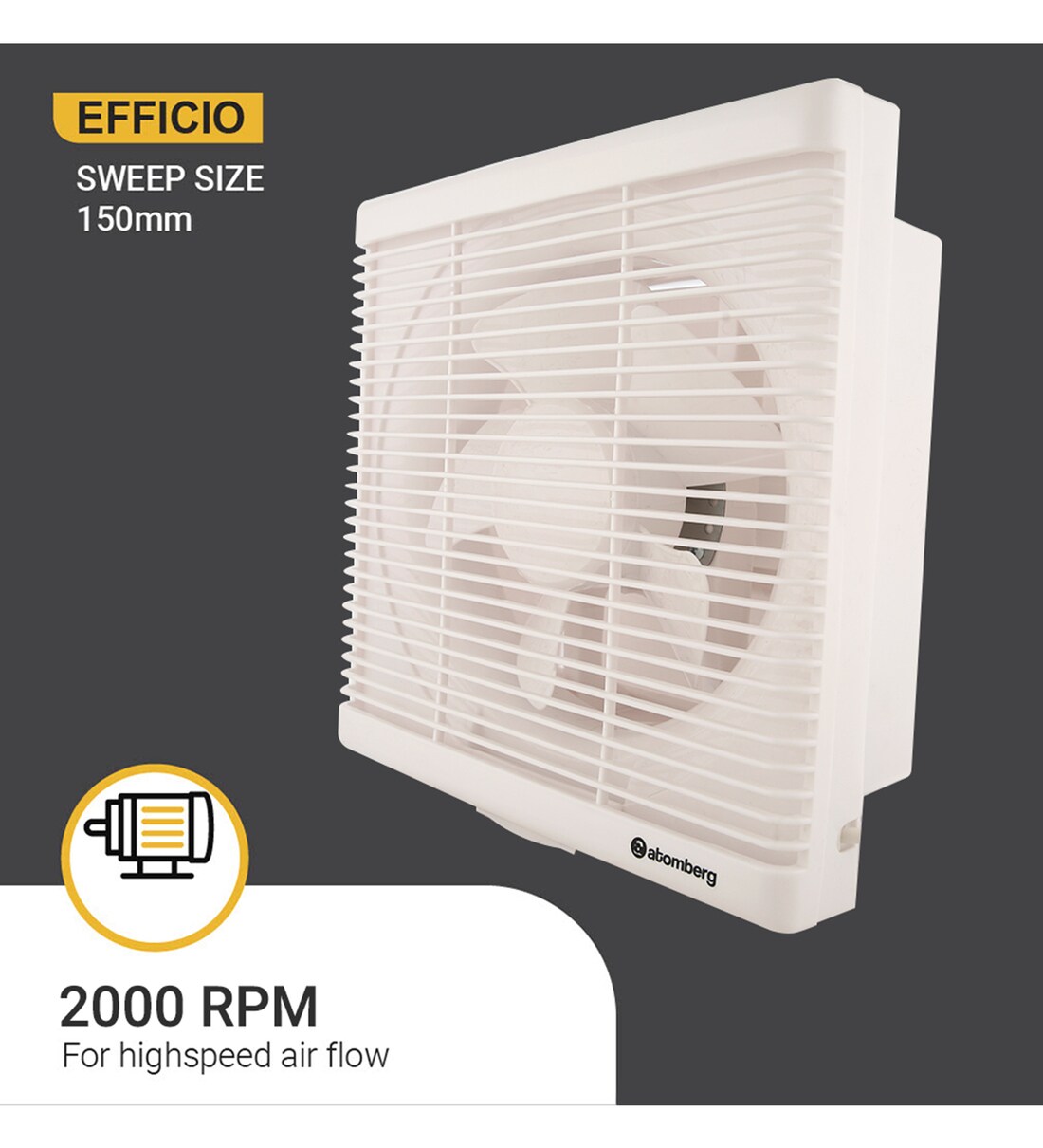 Buy Atomberg Efficio 150mm BLDC motor Energy Saving Exhaust Fan White